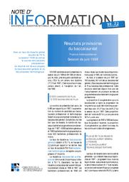 Résultats provisoires du baccalauréat ; France métropolitaine ; session de juin 1998. | SABOULIN, Michel de