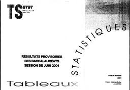 Résultats provisoires des baccalauréats, session 2001. | LIAIGRE, Alain