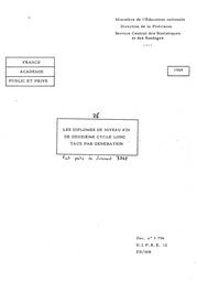 Diplômes de niveau de fin de deuxième cycle long, taux par génération, 1969. | France. Ministère de l'éducation nationale (MEN). Direction chargée de la prévision (DIPRE). Service central des statistiques et sondages (SCSS). Bureau 12