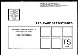 Enquête dans les écoles maternelles, élémentaires et spéciales. Public, 1997-98. Répartition des élèves par classe et par niveau. | PORCEDDU, Pierrette