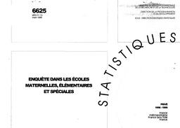 Enquête dans les écoles maternelles, élémentaires et spéciales. Année scolaire 1998-1999. Privé. | JAGGERS, Christophe