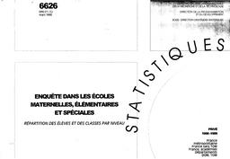 Enquête dans les écoles maternelles, élémentaires et spéciales. Répartition des élèves et des classes par niveau. Année 1998-1999. Privé. | JAGGERS, Christophe