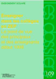 Enseigner dans les collèges en ZEP. Le point de vue des principaux et des enseignants, début 1998. | GUILLAUME, François-Régis