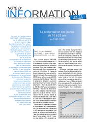 Scolarisation (la) des jeunes de 16 à 25 ans en 1997-98. | MINODIER, Frédéric