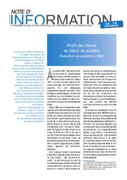 Profil et compétences en lecture, calcul et géométrie des élèves à l'entrée en sixième ; évaluation de septembre 1998. | ANDRIEUX, Virginie