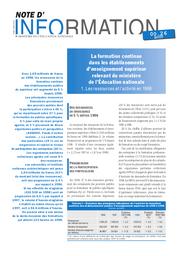 Formation (la) continue dans les établissements d'enseignement supérieur relevant du ministère de l'Education nationale. 1. Les ressources et l'activité en 1998. | GRILLE, Joëlle