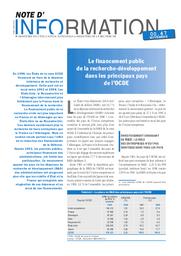 Financement (le) public de la recherche-développement dans les principaux pays de l'OCDE. | BONNEAU, Monique