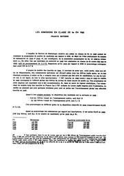 Statistiques des admissions en classe de sixième, année 1960. | France. Ministère de l'Education nationale (MEN)