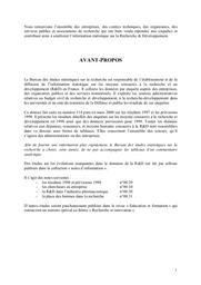 Recherche et développement en France. Résultats 1998, estimations 1999. Objectifs socio-économiques du BCRD 2000. | BONNEAU, Monique