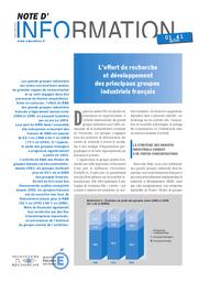 Effort (l') de recherche et développement des principaux groupes industriels français. | GANDON, Martine