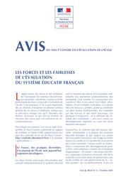 Les forces et les faiblesses de l'évaluation du système éducatif français : Rapport établi à la demande du Haut Conseil de l'évaluation de l'école / Claude PAIR | THELOT, Claude. Directeur de publication