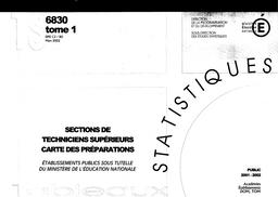Sections de techniciens supérieurs. Carte des préparations. Année 2001-2002. Public, privé. | DETHARE, Brigitte