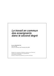 Travail (le) en commun des enseignants dans le second degré. | ALLUIN, François