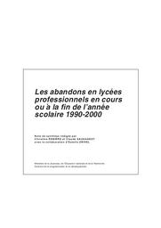 Abandons (les) en lycées professionnels en cours ou à la fin de l'année scolaire 1999-2000. | ORIVEL, Estelle