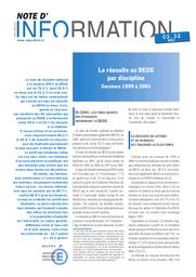 Réussite (la) au DEUG par discipline. | PROUTEAU, Danielle