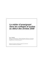 Métier (le) d'enseignant dans les collèges et les lycées au début des années 2000. | ESQUIEU, Nadine
