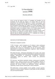 (Le) Baccalauréat 1998 dans l'académie de Versailles - résultats définitifs. | FRANCOIS, Dominique