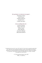 La transition professionnelle des jeunes sortants de l'enseignement secondaire : Rapport d'activité 2001-2002 / Dominique Abriac, André Gauron, Chantal Labruyère, Estelle Orivel, Claude Sauvageot | ABRIAC, Dominique. Auteur