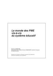 Monde (le) des PME vis-à-vis du système éducatif. | CHIRACHE, Sylvère