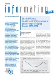 Classes (les) préparatoires aux grandes écoles : année 2003-2004. | BOUHIA, Rachid