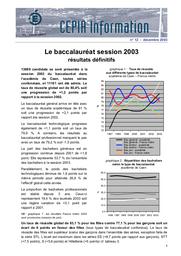 Résultats définitifs au Baccalauréat session 2003 de l'académie de Caen | RECT CAEN
