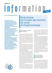 Forte baisse de l'emploi des sortants de lycée et d'apprentissage | JAGGERS, Christophe. Auteur