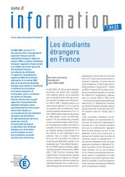 Etudiants (les) étrangers en France. | TEISSIER, Claire