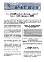 Les effectifs universitaires de l'académie de Caen à l'horizon 2010 | RECT CAEN