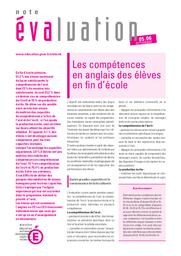 Les compétences en anglais des élèves en fin d'école / Fabienne Gibert et Annick Marquis | GIBERT, Fabienne. Auteur