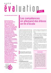 Les compétences en allemand des élèves en fin d'école / Fabienne Gibert et Annick Marquis | GIBERT, Fabienne. Auteur