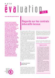 Regards sur les contrats éducatifs locaux / Jeanne Benhaïm-Grosse | BENHAIM, Jeanne. Auteur