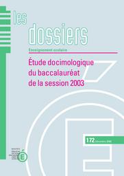Etude docimologique du baccalauréat de la session 2003. | TOMASINI, Magda
