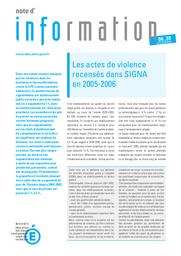 Actes (les) de violence recensés dans SIGNA en 2005-2006 | HOULLE, Rodolphe