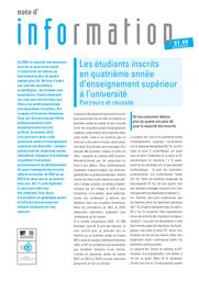 Les étudiants inscrits en quatrième année d'enseignement supérieur à l'université : parcours et réussite / Danielle Prouteau | PROUTEAU, Danielle. Auteur