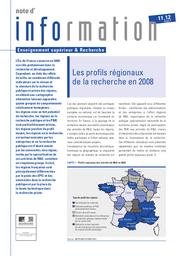 Profils (les) régionaux de la recherche en 2008. | DOROTHÉE, Olivier