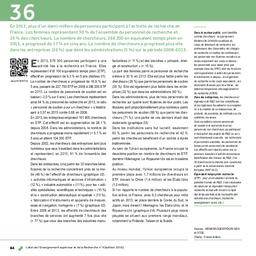 L'État de l'enseignement supérieur et de la recherche en France. Chapitre 7, indicateurs 36 à 39 / Ministère de l'Éducation nationale, de l'Enseignement supérieur et de la Recherche. DGESIP/DGRI-SIES Sous-direction des systèmes d’information et des études statistiques | WEISENBURGER, Emmanuel. Directeur de publication