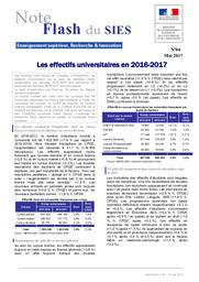 Les effectifs universitaires en 2016-2017 | MARLAT, Diane