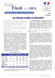 Les effectifs en ESPE en 2016-2017 | MARLAT, Diane