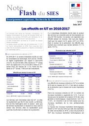 Les effectifs en IUT en 2016-2017 | MARLAT, Diane