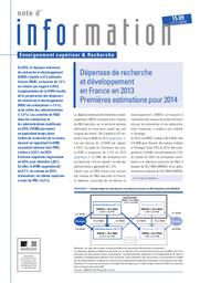 Les dépenses de de recherche et développement en France en 2013. Premières estimations pour 2014 | TESTAS, Anna