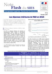 Les dépenses intérieures de R&D en 2015 | ROUSSEL, Philippe
