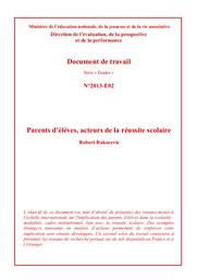 Parents d'élèves, acteurs de la réussite scolaire / Robert Rakocevic | RAKOCEVIC, Robert. Auteur