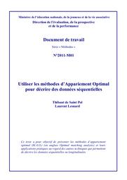 Utiliser les méthodes d'Appariement Optimal pour décrire des données séquentielles / Thibaut de Saint Pol, Laurent Lesnard | SAINT POL, Thibaut de. Auteur