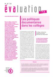 Les politiques documentaires dans les collèges / Régine Gentil, Roseline Verdon | GENTIL, Régine. Auteur