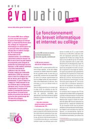 Le fonctionnement du brevet informatique et internet au collège / Régine Gentil, Jean-François Lévy | GENTIL, Régine. Auteur