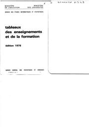 Tableaux des enseignements et de la formation : année 1976-1977 et 1977-1978 (édition 1978) / Ministère de l'éducation. Service central des statistiques et sondages | BEULAC, Christian. Directeur de publication