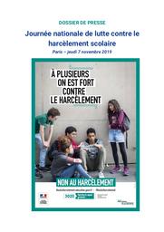 Journée nationale de lutte contre le harcèlement scolaire : Paris – jeudi 7 novembre 2019 / Ministère de l'éducation nationale et de la jeunesse | BLANQUER, Jean-Michel. Directeur de publication