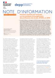 Premiers résultats de l’enquête sur les pratiques d’enseignement des professeurs des écoles, EPODE, en 2018 / Jeanne Benhaïm-Grosse, Laetitia Longhi, Christian Monseur, Anaëlle Solnon, Roseline Verdon, Axelle Charpentier, Christelle Raffaëlli | BENHAIM, Jeanne. Auteur