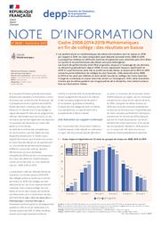 Cedre 2008-2014-2019 Mathématiques en fin de collège : des résultats en baisse / Louis-Marie Ninnin, Franck Salles | NINNIN , Louis-Marie. Auteur