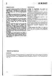 Repères et références statistiques : sur les enseignements et la formation : édition 1989 : année scolaire et universitaire 1987-1988. Chapitre 2, Le budget / Ministère de l'éducation nationale, de la jeunesse et des sports. Direction de l'évaluation et de la prospective | BOISIVON , Jean-Pierre. Directeur de publication